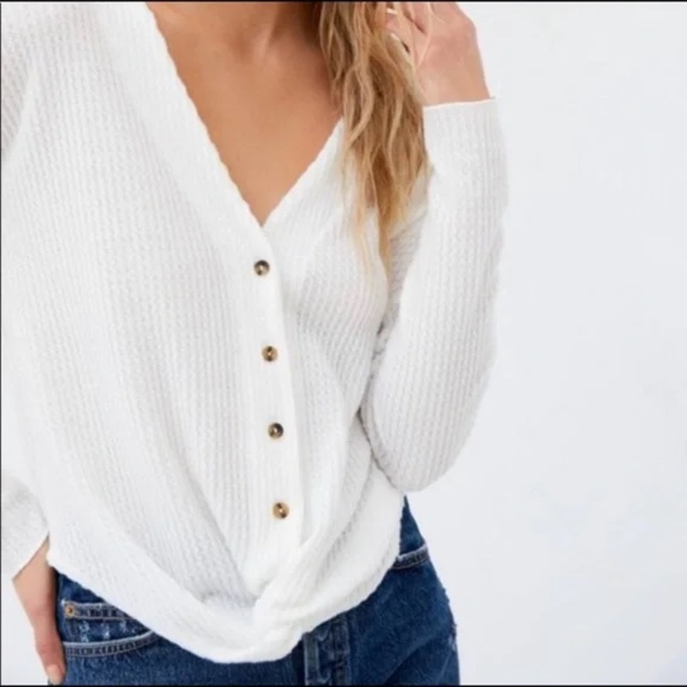 39. Urban Outfitters White Button Down Cardigan